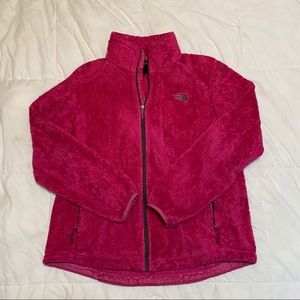 Pink north face zip up. Size XL